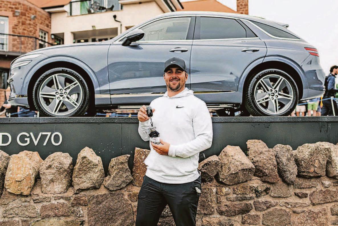 Follow the form of top golf stars and drive off in luxury electrified Genesis