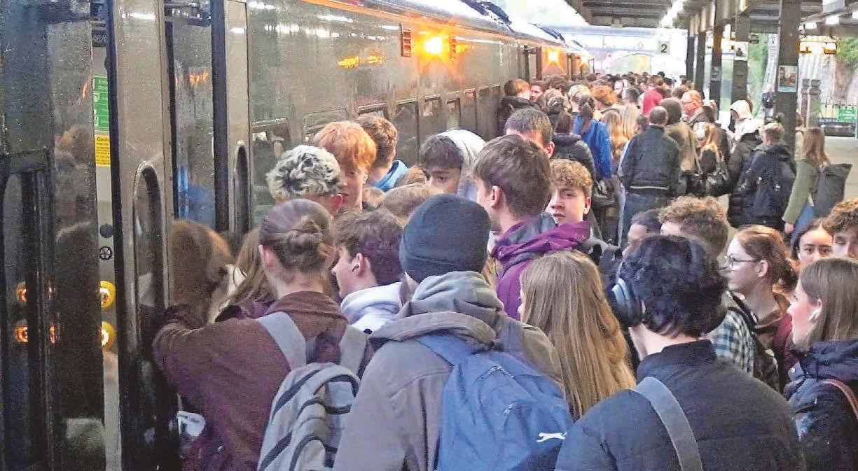 'Mosh pit' mayhem for commuters fighting for space on train to Exeter