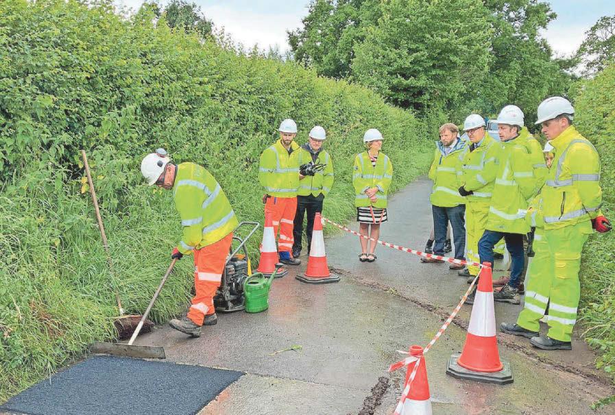 Minister sees how council is tackling £390m pothole issue across county