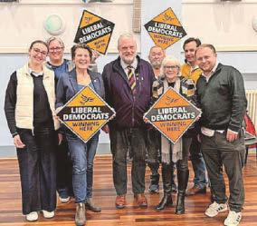 Jubilant Lib Dems celebrate a by-election victory in Glastonbury