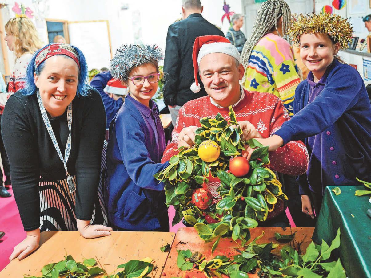 Sir Ed gets crafty during school visit