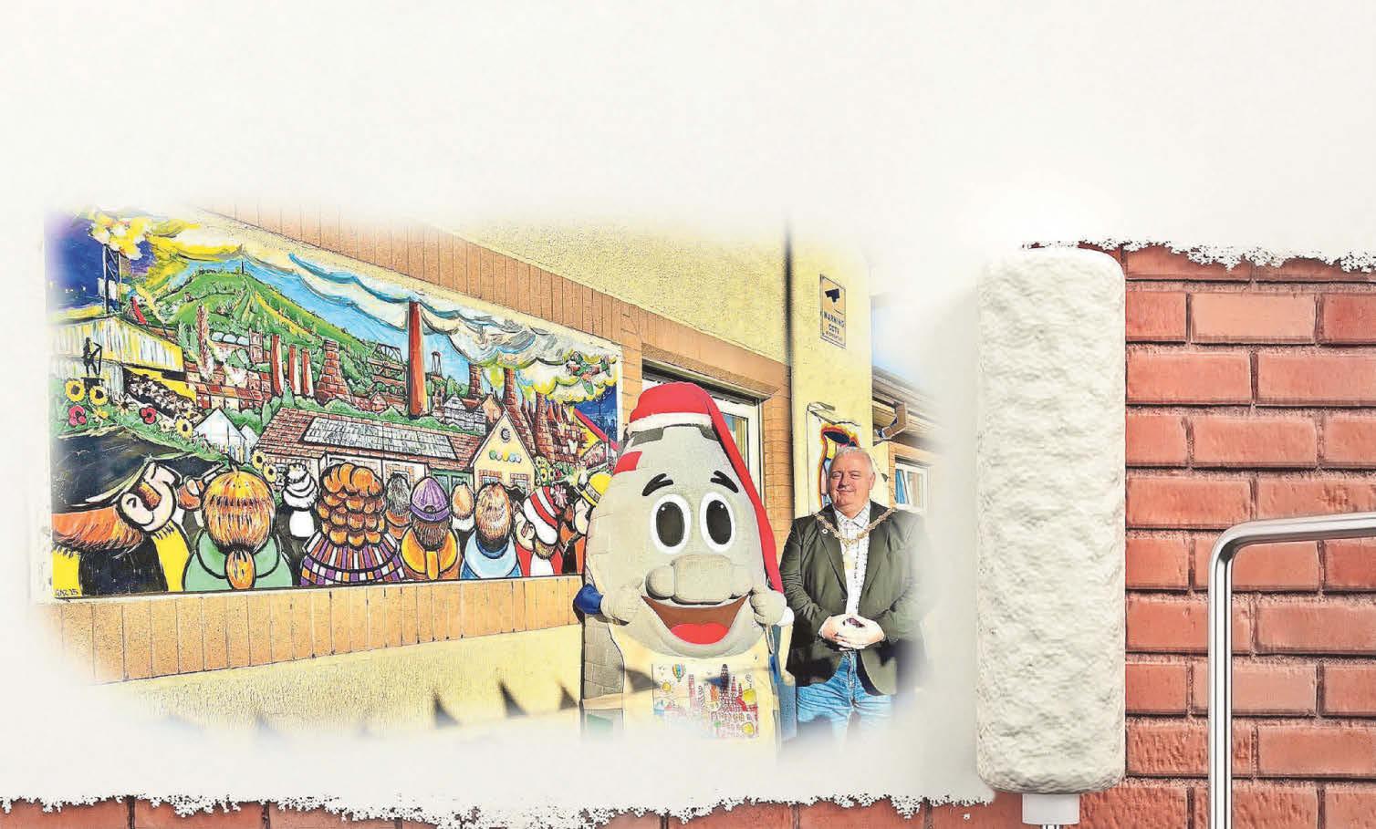Pupils' art turned into mural to smarten up community centre!