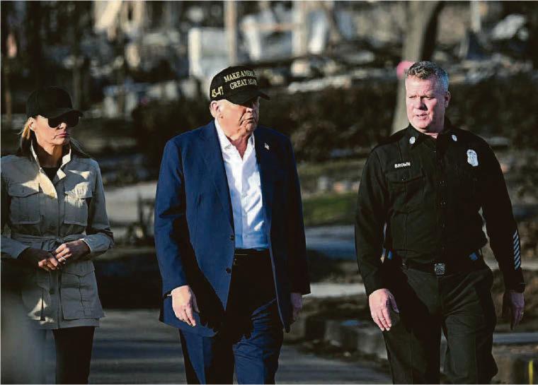 Trump and Melania tour wildfire-hit LA