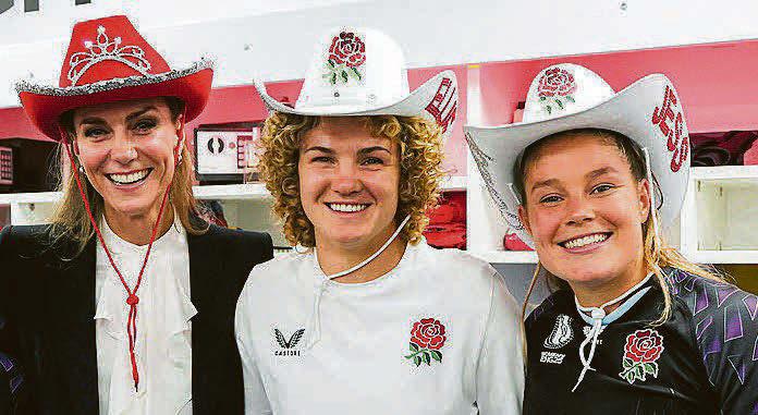 Kate's hats-off to England's rampant rugby Roses