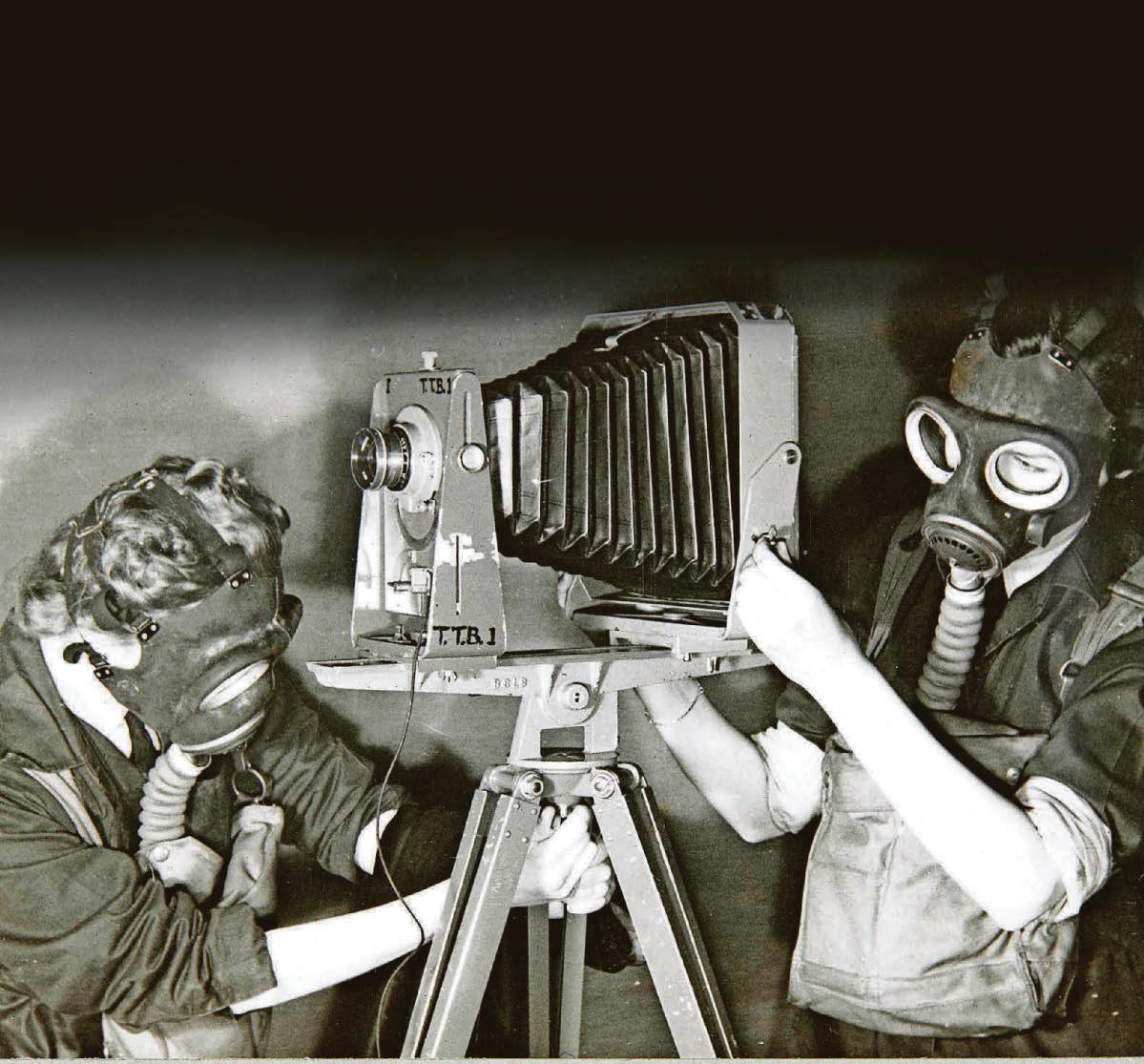 Rare photographs of wartime filming