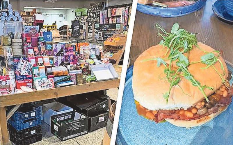 Enjoying a brekkie bun at the world's oldest farm shop