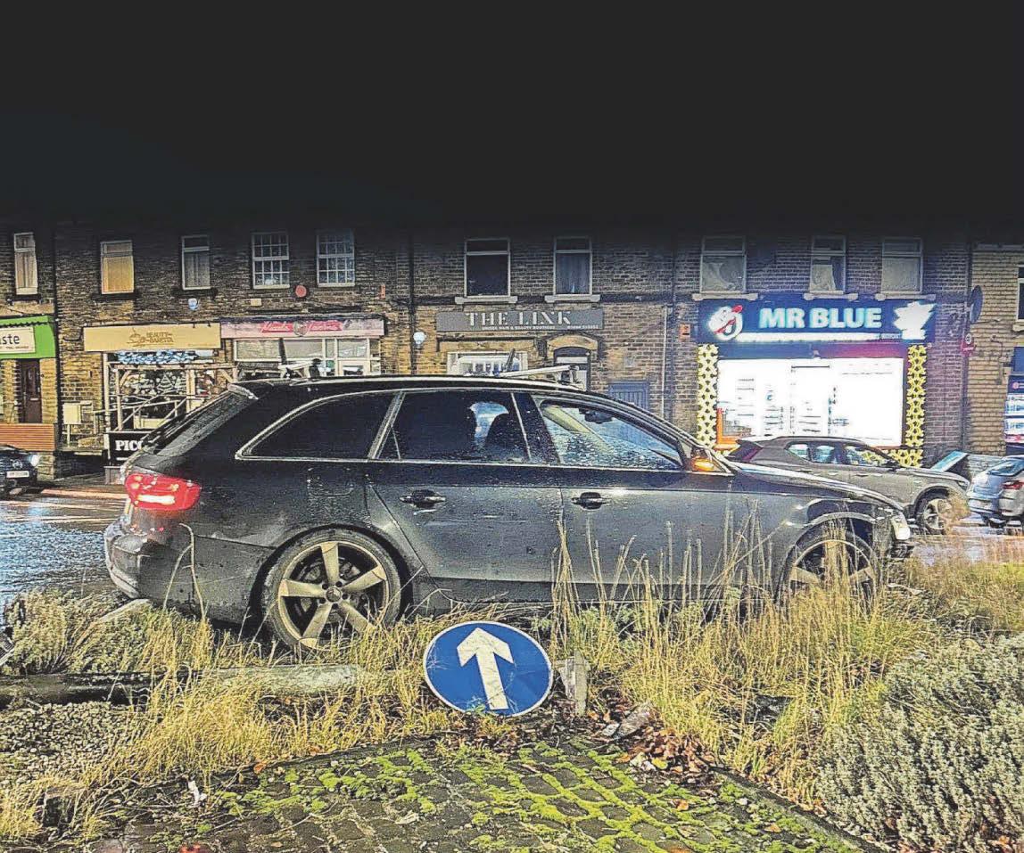 Drink-drive warning after car with child on board hits roundabout