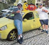 Big Bird car's charity dash to Portugal