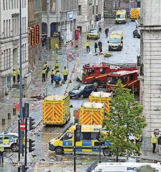 'A woman who was stood right next to me was thrown up into the air'
