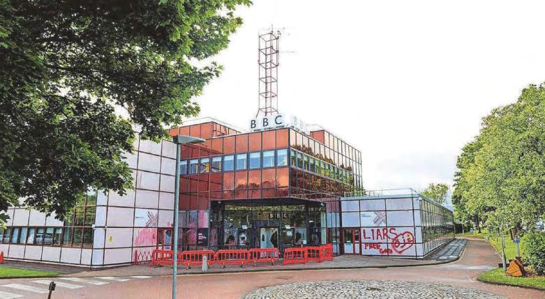 Protesters claim responsibility for vandalising BBC offices