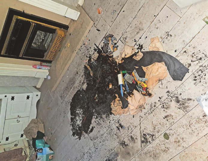 Arsonist started fire on living room floor