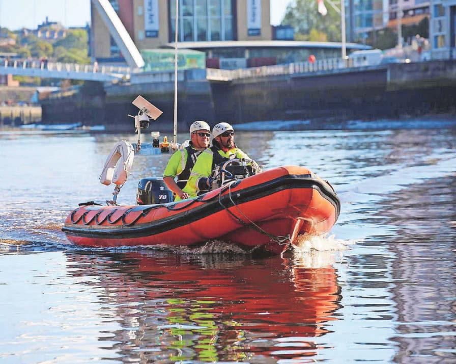 Tyne Bridge safety boat crew save man following river fall
