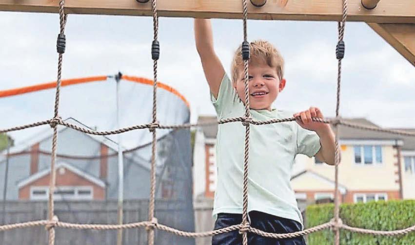 Climbing frame essential for boy to exert energy