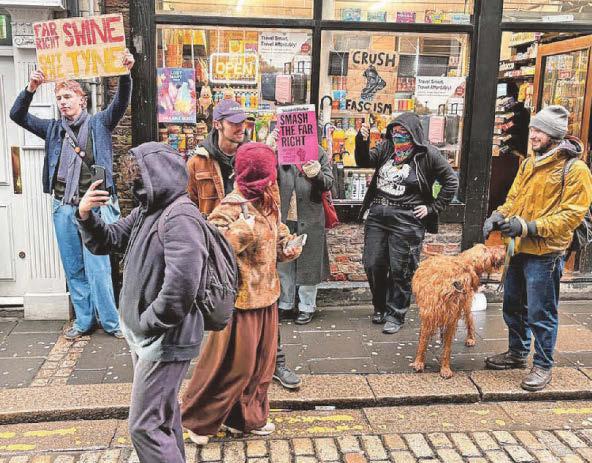 Protest as Farage visits bar