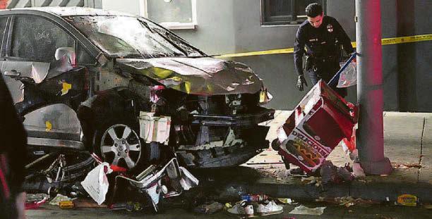 CAR SMASHES INTO CLUBBERS