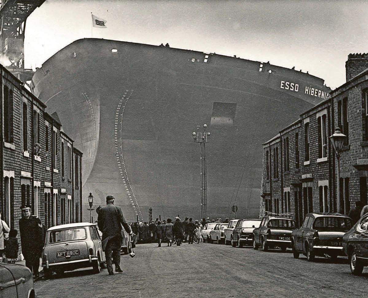 Thousands saw supertanker slide majestically into the Tyne