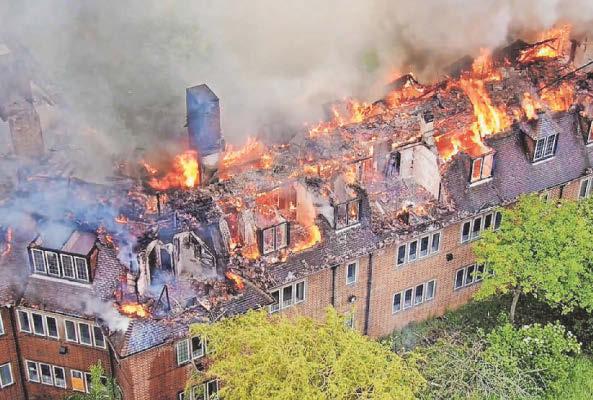 Hall damaged in blaze added to at-risk register