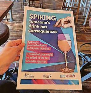 Anti-spike kits issued in licensed premises