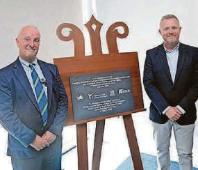 Official plaque for leisure centre that has boosted town centre
