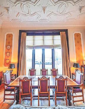 Inside fancy flat at historic castle