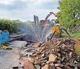 Sinkhole appears in village road after water pipe bursts