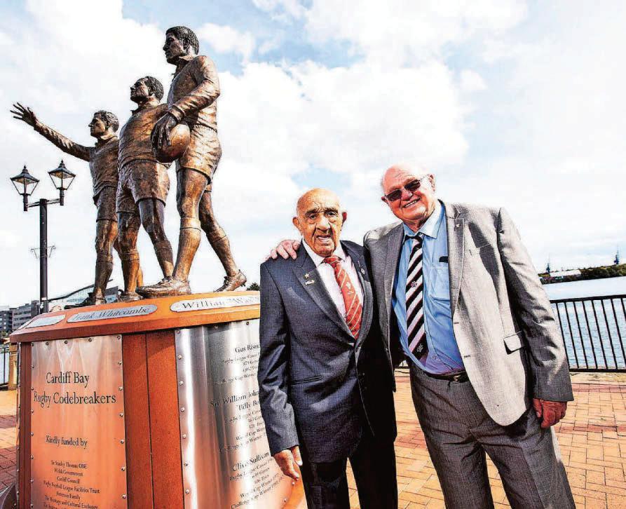 Rugby legend home as statue’s plaque reflects his knighthood