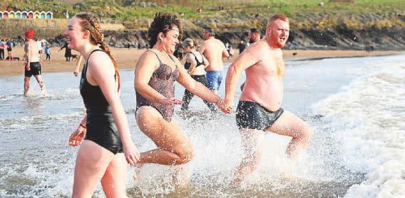 Record turnout for New Year's Day swim