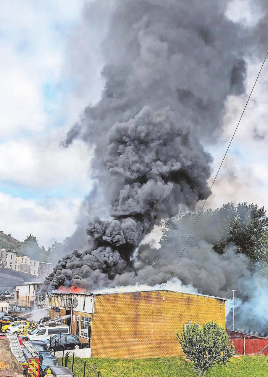 Blaze rips through industrial unit