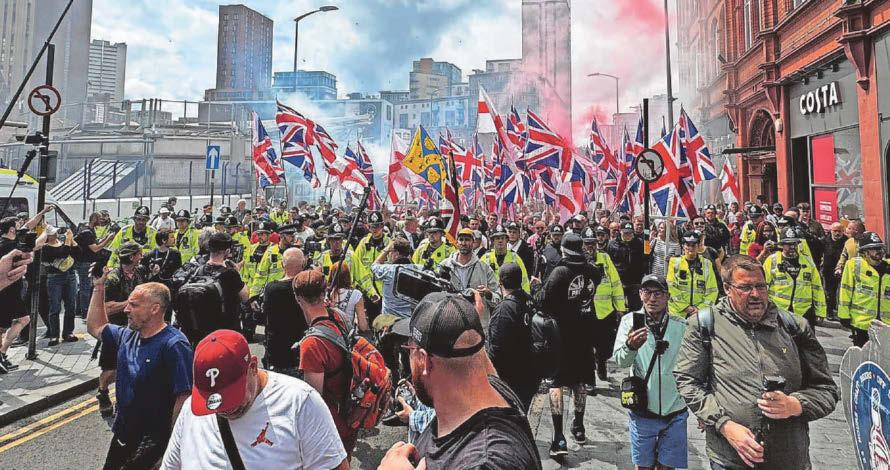 TEMPERS FLARE ON DAY OF PROTEST