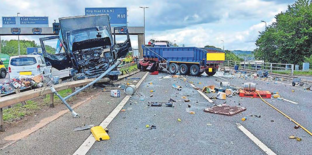 Drivers' terror as lorry swerved across M60