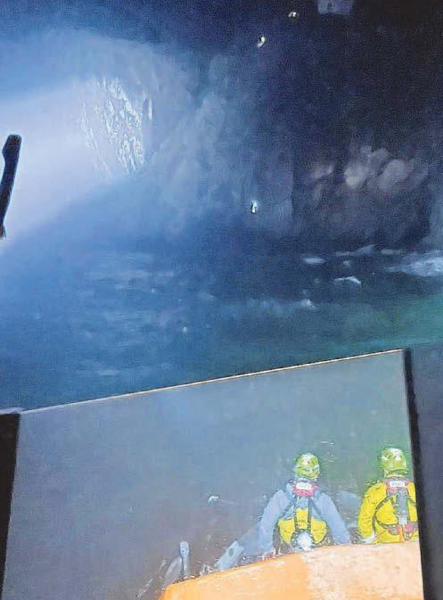 Lifeboat's new searchlight helps in 2-hour rescue of cragfast climbers