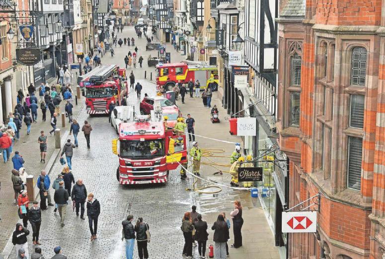 City centre premises fire suspected to have been caused by discarded cigarette