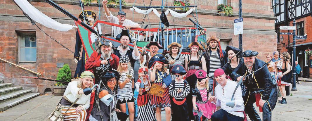 Medieval parade taking over city streets