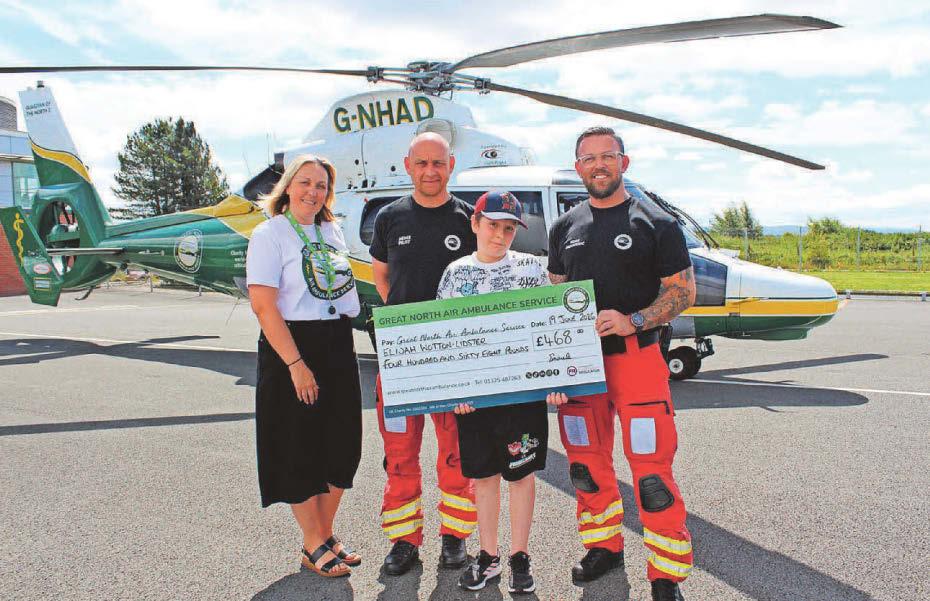 Boy’s epic swim to raise funds for service which saved his grandad's life
