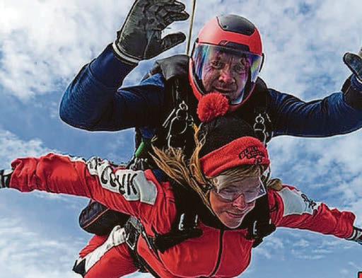 Cricket club stewardess takes on charity sky dive