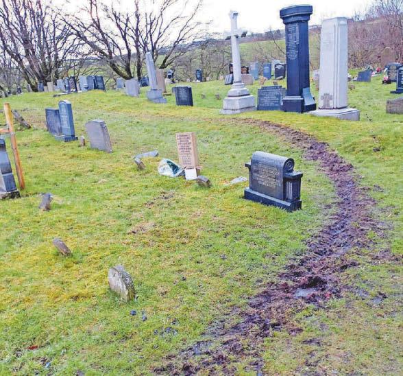 Anger as yob bikers target graveyard