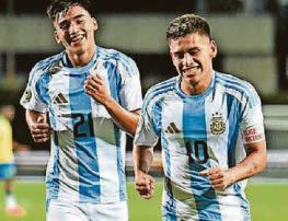 Echeverri shows his credentials as Argentina Under-20s thrash Brazil