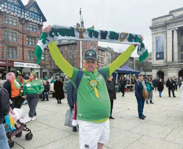 Irish eyes smiling for St Patrick's Day in the city