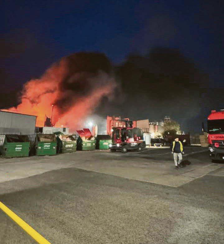 Battery believed to be cause of recycling fire