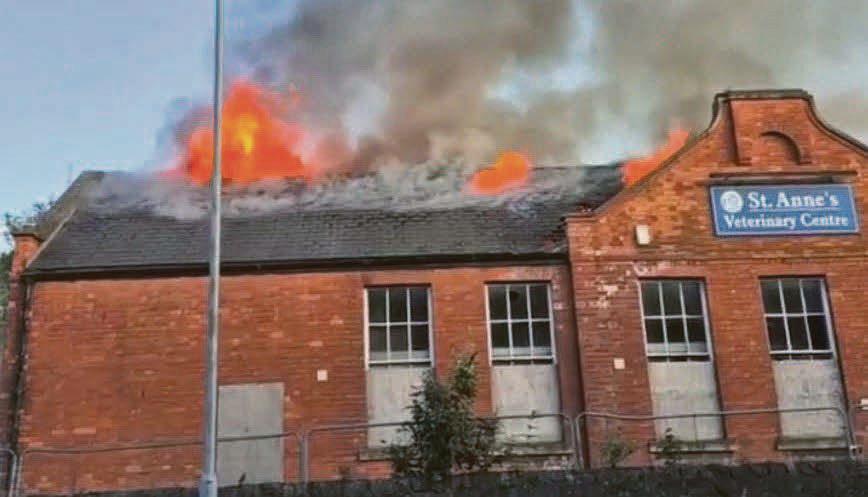 Boy, 10, among four people arrested over fire at former school