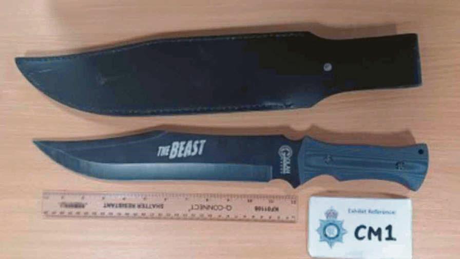 Officers on patrol seize 'Rambo' knife from boy