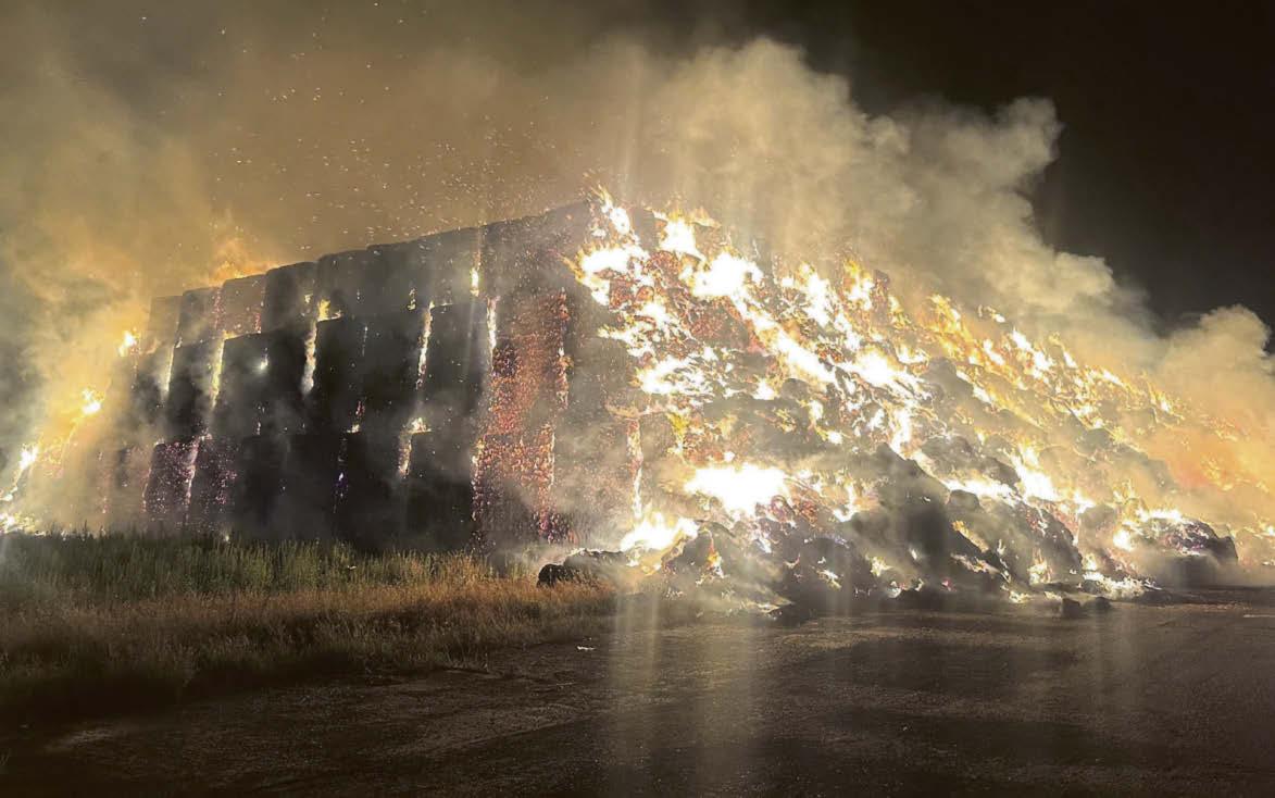 Firefighters to remain for days at bale inferno