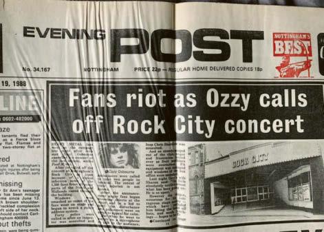 When Ozzy caused a riot at Rock City