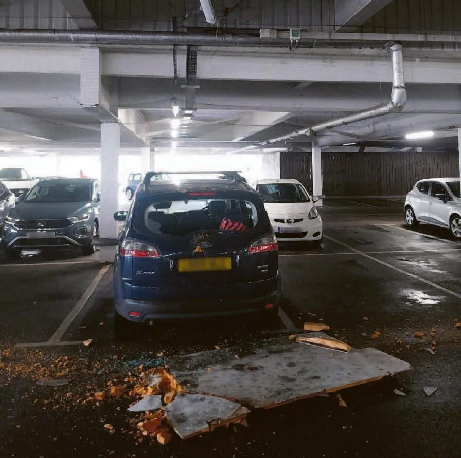 Tesco shopper's car is 'trashed' by cladding collapse