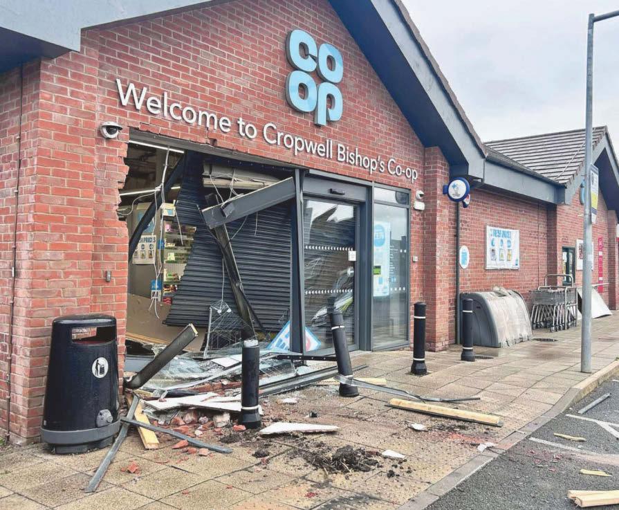 Ram-raiders drive away with shop cash machine