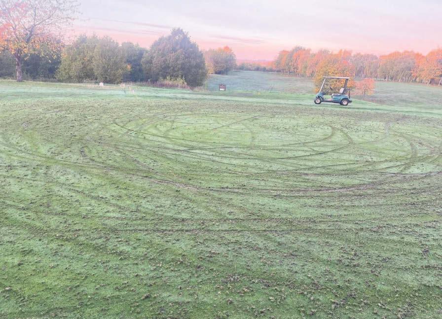 Menace motorcyclists wreck golfing greens