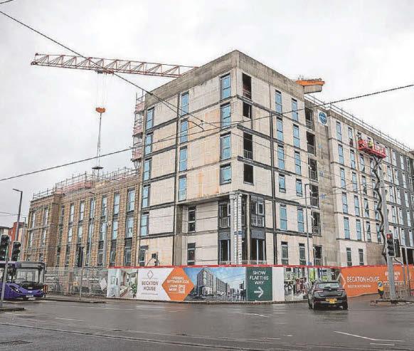 Huge new student complex starting to tower over town centre