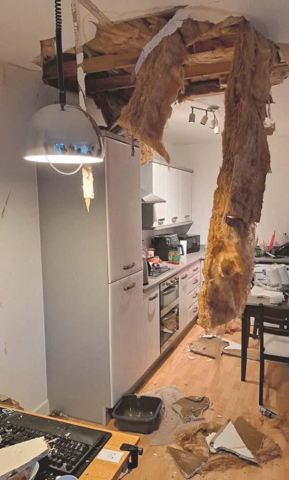 A collapsed ceiling and mould among problems at posh estate