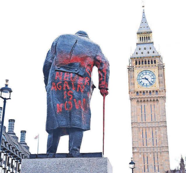 Paint attack arrest after Churchill hit