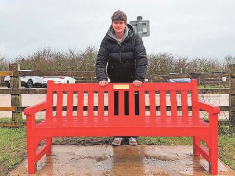 Red bench 'living tribute' for teenage cardiac arrest survivor